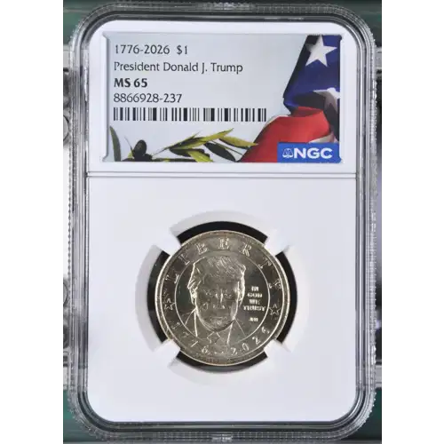 1776~2026 - Donald J. Trump USA 250th Anniv. Coin - USA $1 - NGC MS65 (S14-B13)
